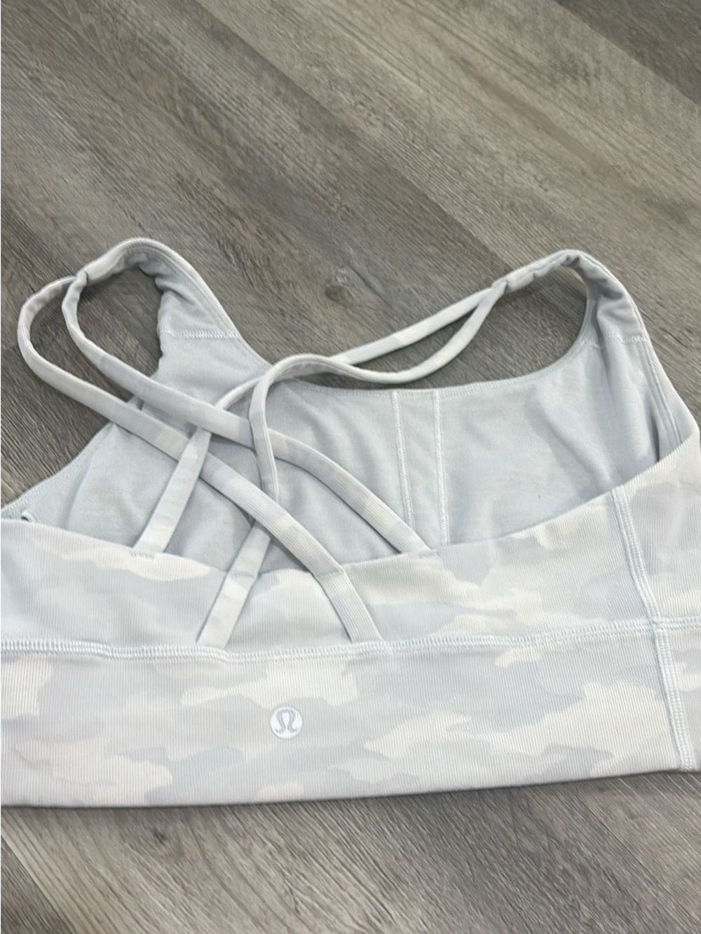 lululemon athletica Whisper Gray Strappy Light Gray Sports Bra